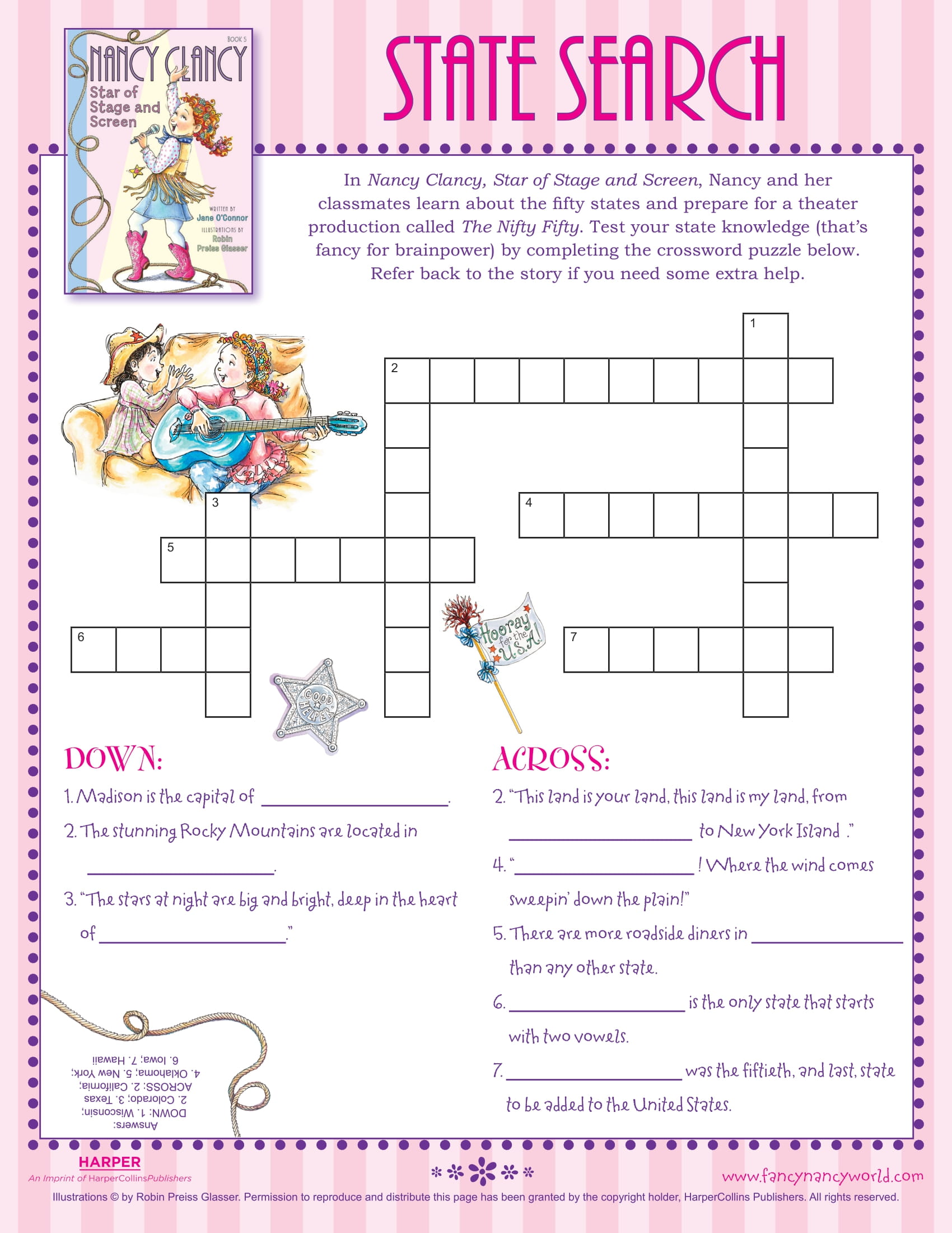 State Search Crossword Puzzle