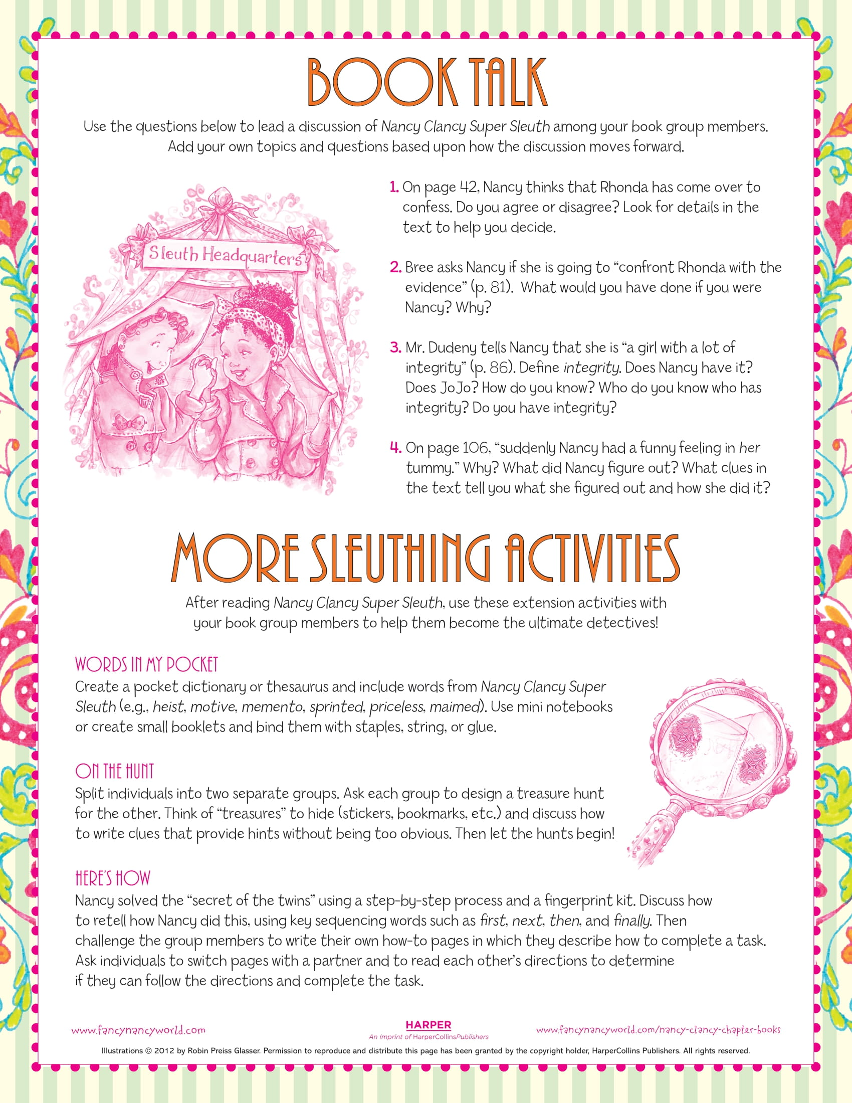 Nancy Clancy, Super Sleuth Classroom Guide