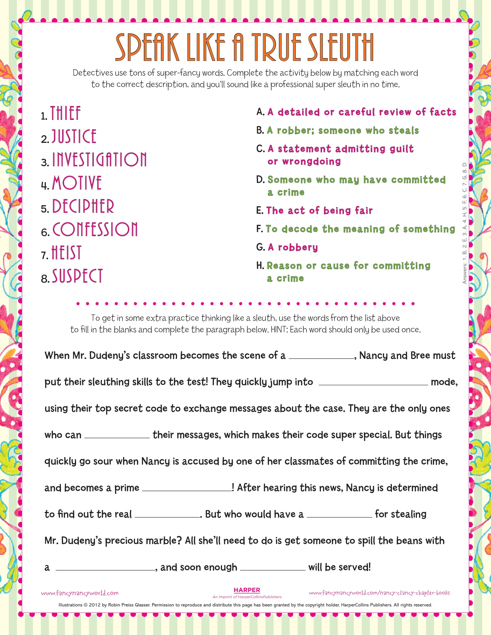 Speak Like a True Sleuth